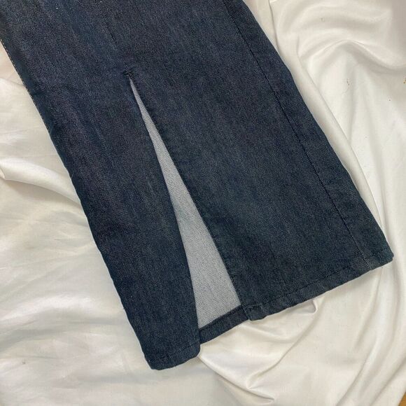 Pilcro and the Letterpress Jeans Dark Blue Denim Pants Wide Leg High Rise Sz 32 - Picture 11 of 12